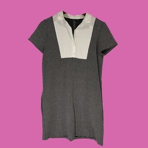 ZARA plaid black and white short sleeve dress